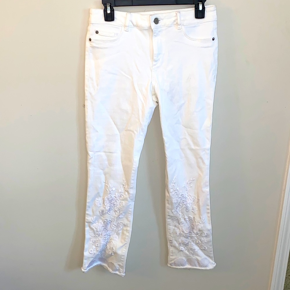 White fit and flare jeans